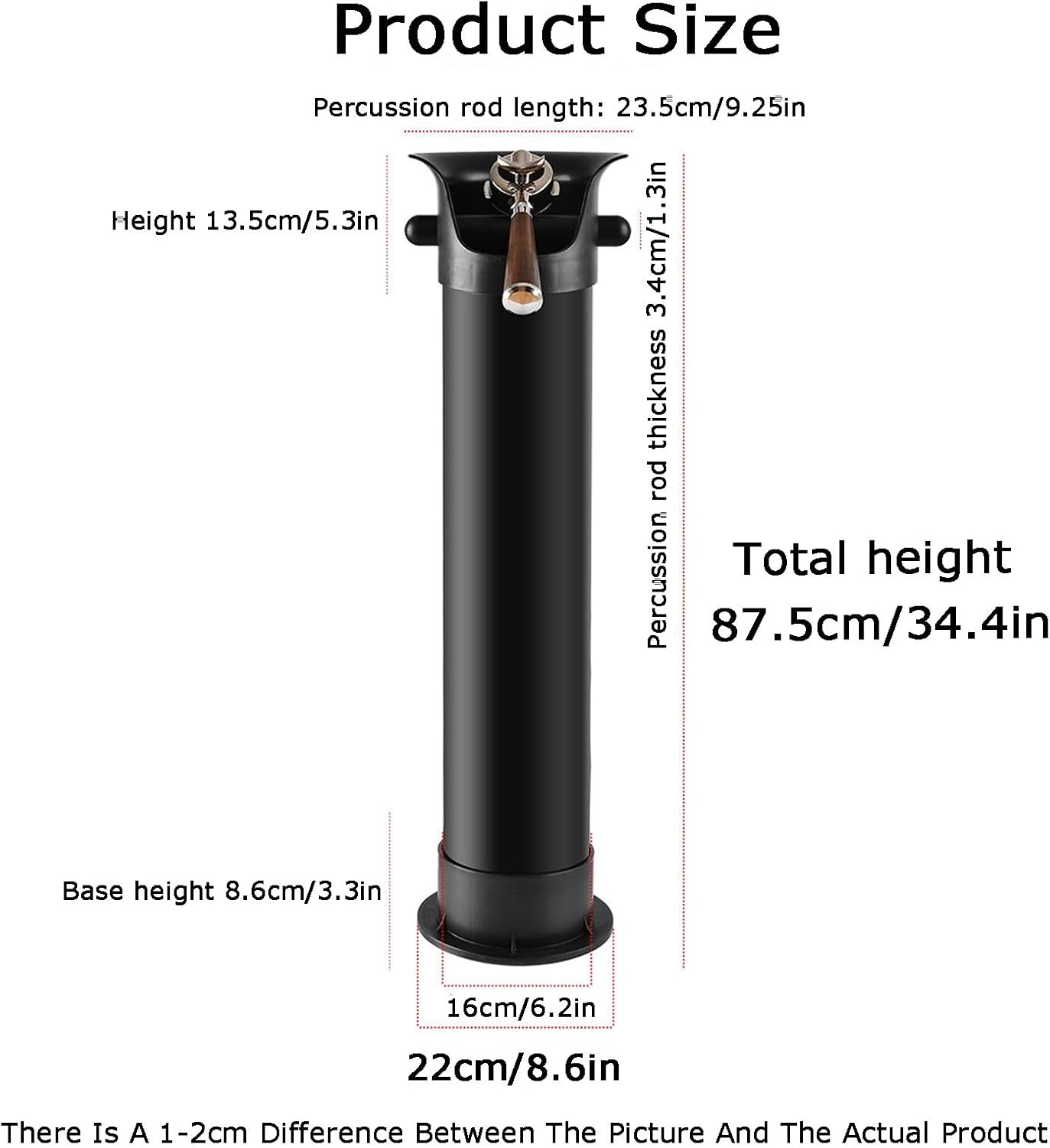 Coffee Grounds Knock Box, with Brushes Garbage Bags and Towels Espresso Ground Bin, for Teahouse Dessert Shop Household(Black)