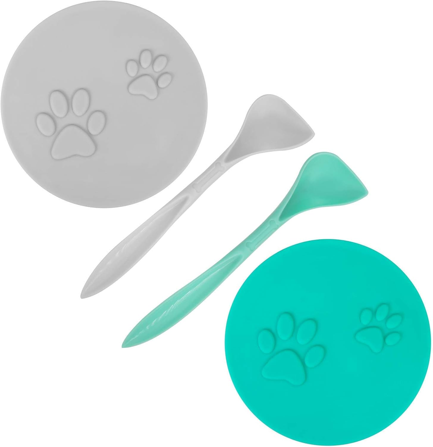 SLSON Pack of 2 Pet Food Can Lids with 2 Spoons and Cute Cat Paw Pattern for Canned Food for Dog and Cat Food, Fits Almost All Food Cans image number 2