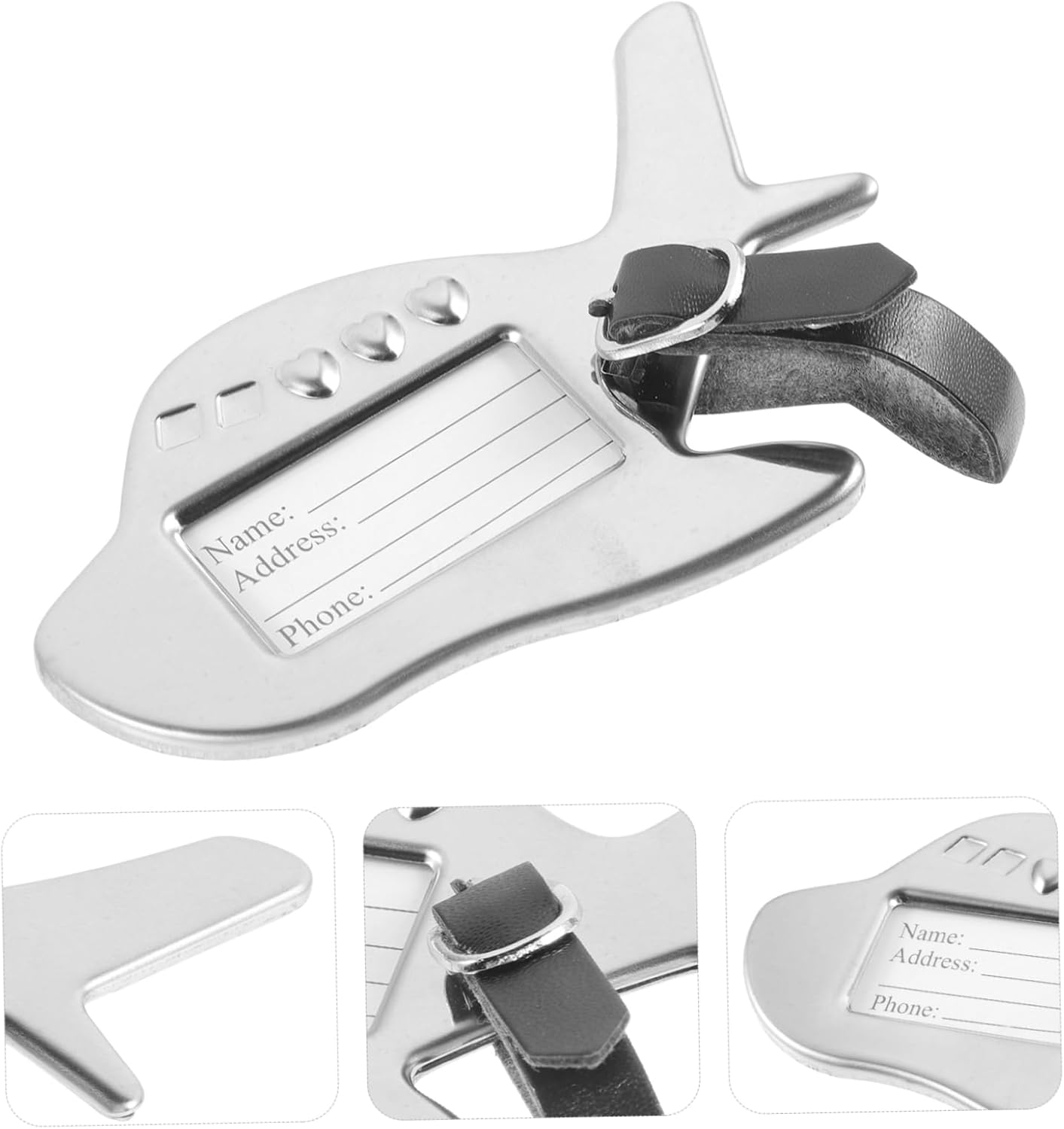 BESTYASH 3Pcs Metal Luggage Tag Suitcase Name Tag Luggage Boarding Travel Label for Suitcase image number 2