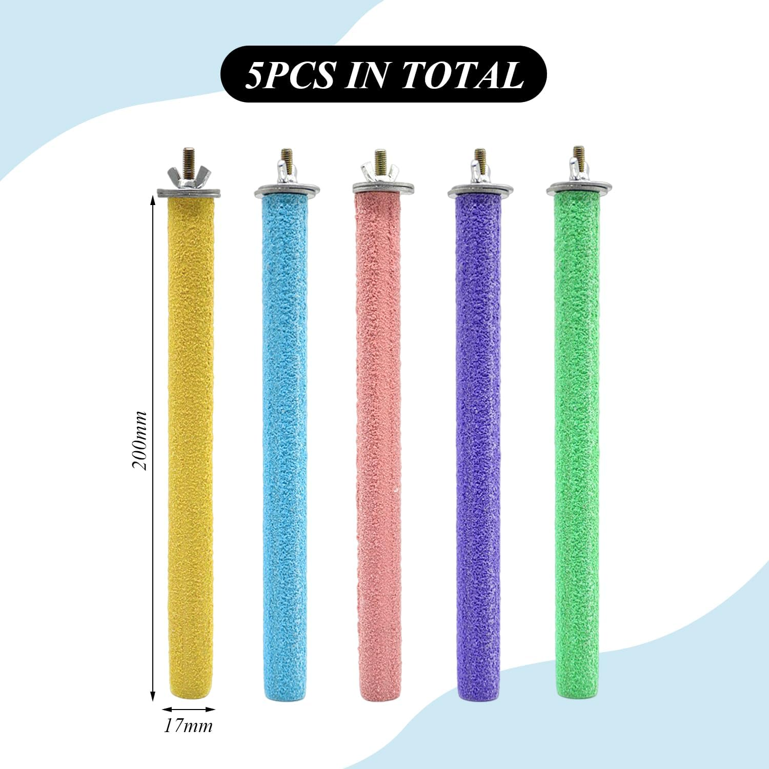 DUINIU Pack of 5 Parrot Claw Grinding Sticks, Bird Cage Claw Grinding Frame, Bird Claw Grinding Tools, Suitable for Budgies, Macaws and Green Parrots image number 3