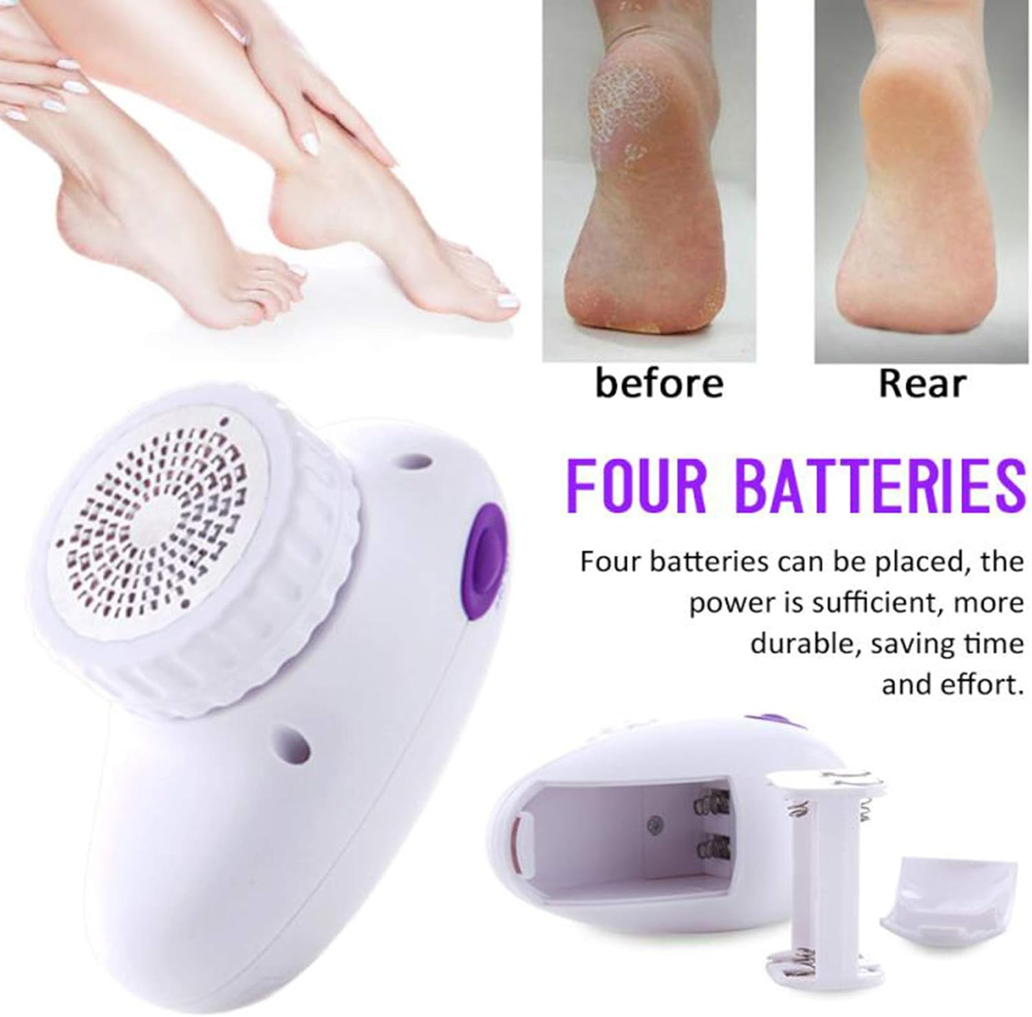 Hard Skin Remover Electric Foot Grinder Portable Rechargeable Callus Exfoliate Hard Skin Remover Pedicure Head Tools for Dry, Hard image number 2