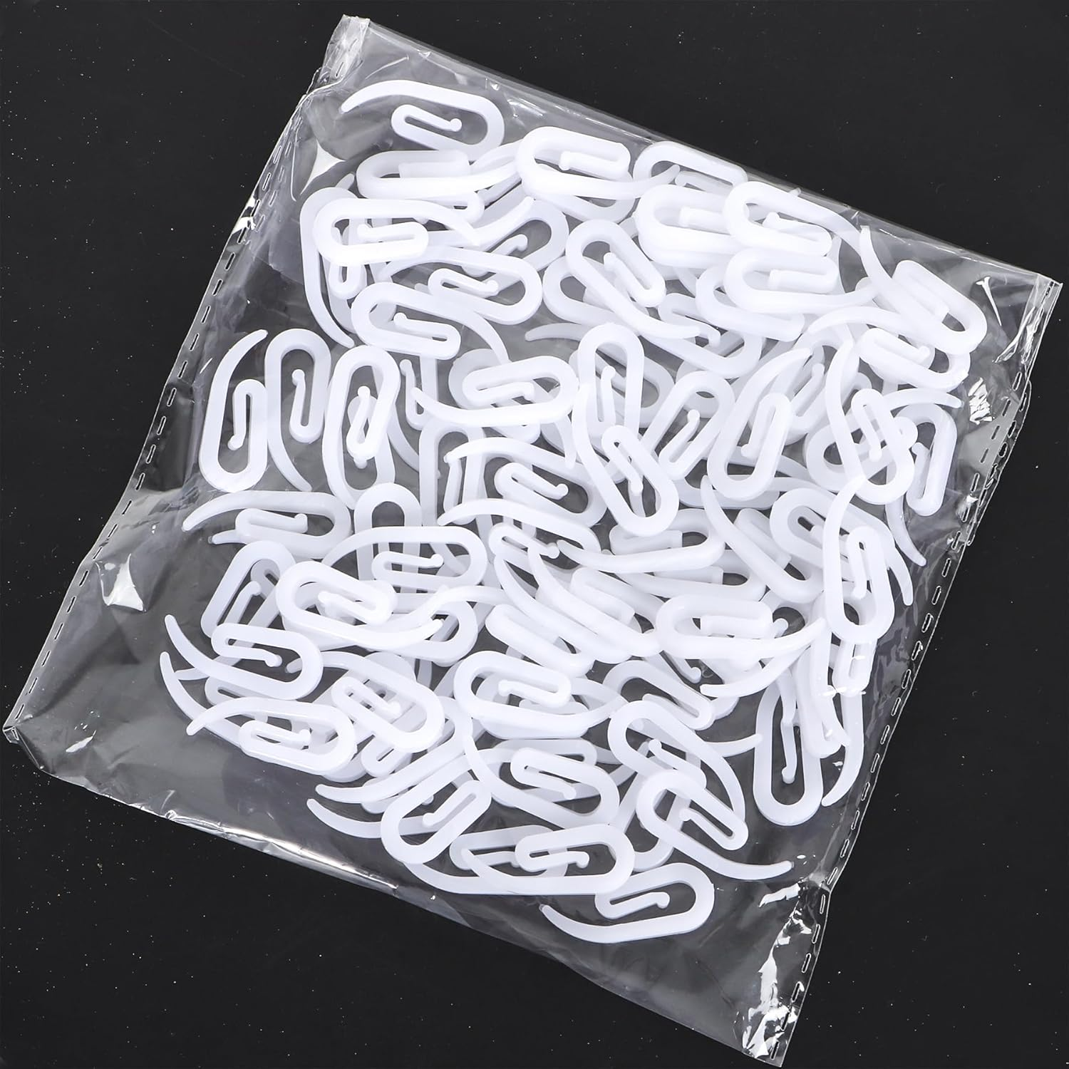 Curtain Hooks &ndash; 100-Pack Plastic Curtain Hooks, 2.8Cm X 1.2Cm, White, Rust-Resistant, Easy to Install and Remove &ndash; for Curtain Rod Rings, Tracks, and Headbands