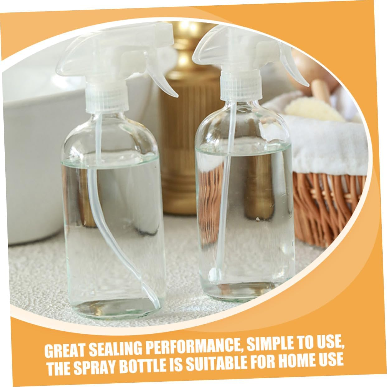 Healvian 2Pcs 500Ml Glass Refillable Spray Bottles Portable for Salon Home Cleaning and Gardening Liquid Misting image number 2