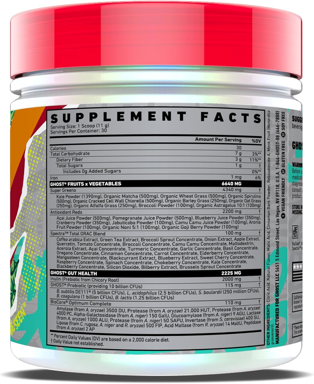 Ghost Greens Apple Cider Flavoured Superfood Dietary Suppliment, 30 Serving