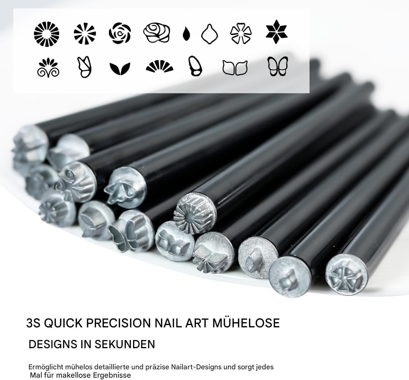 Djowyh Nail Stamp, 15 Piece Nail Pen Set, Pattern Set with Various Designs, Manicure Accessories for Women and Girls image number 5