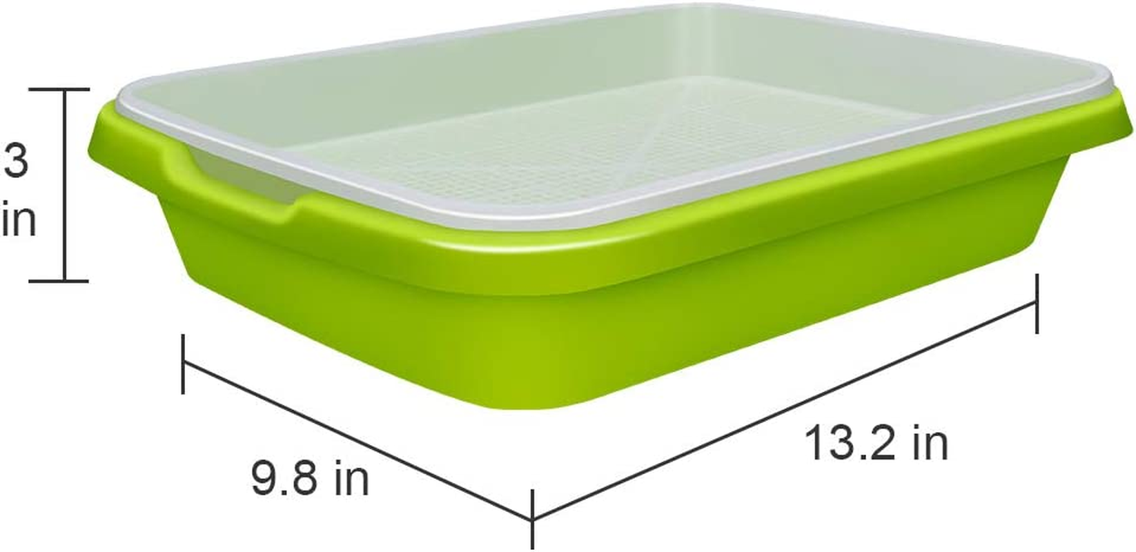SUNPRO 2-Pack Seed Sprouter Tray BPA Free PP Soil-Free Big Capacity Healthy Wheatgrass Grower Sprouting Container Kit with Lid (2, Green) image number 1