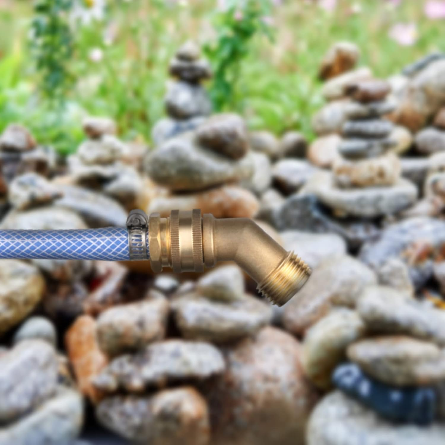 45 Degree Garden Hose Elbow, Eliminates Stress and Strain on RV Water Intake Hose Fittings, 3/4" GHT and Solid Brass, 2 Pack image number 6