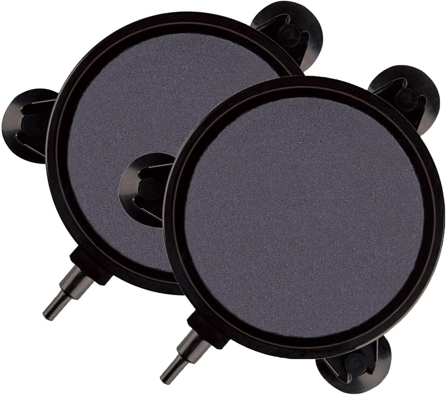 SLOCME 4 Inch Aquarium Air Stone 2 Pack &ndash; round Oxygen Diffuser with Suction Cups, Produces Fine Bubbles for Fish Tank, Hydroponics & Aquatic Plants image number 5