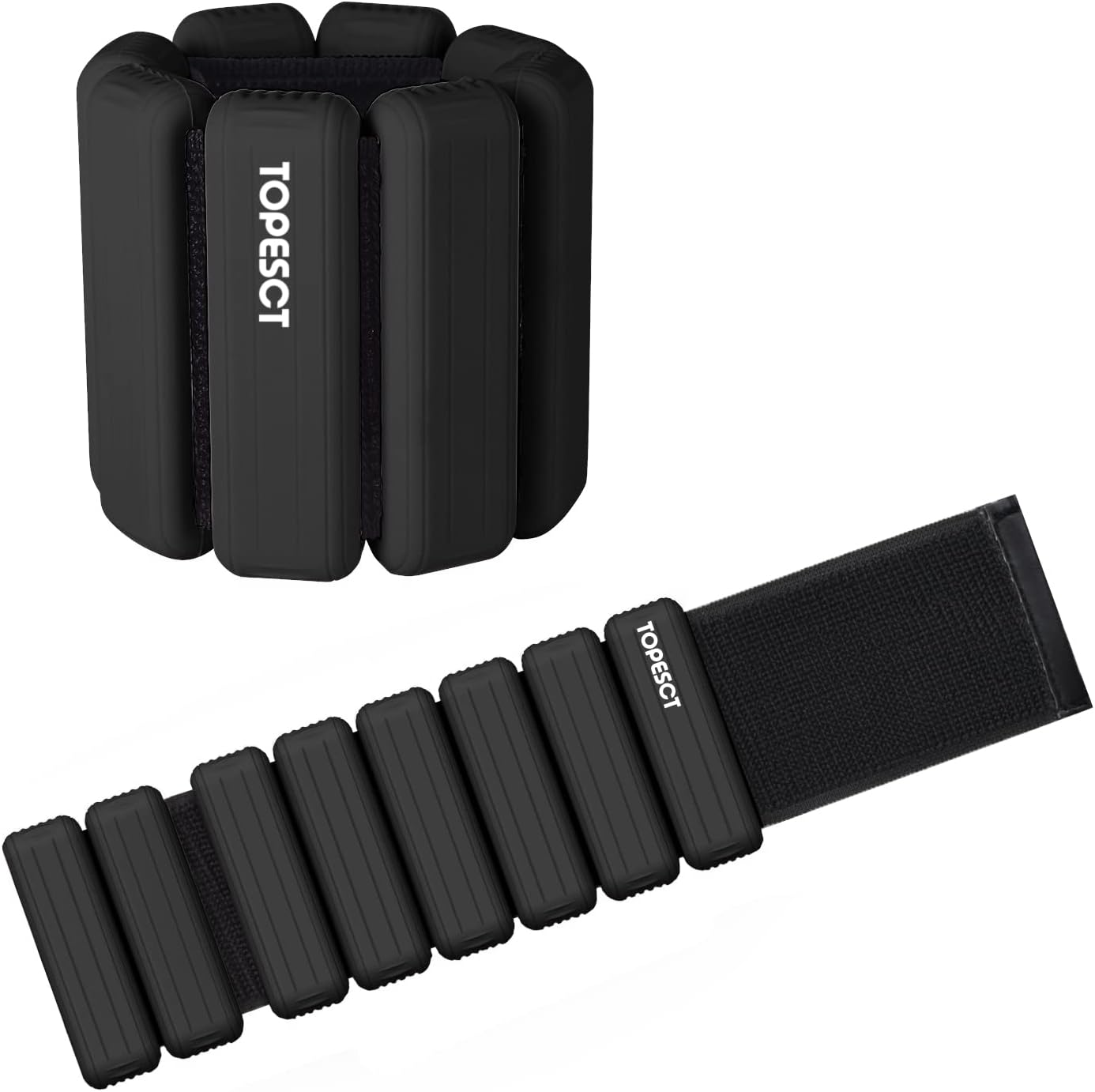 TOPESCT Adjustable Wrist Weights - Set of 2 (1Lb Each) | Wearable Wrist & Ankle Weights Bracelet for Yoga, Dance, Barre, Pilates, Cardio, Aerobics, Walking