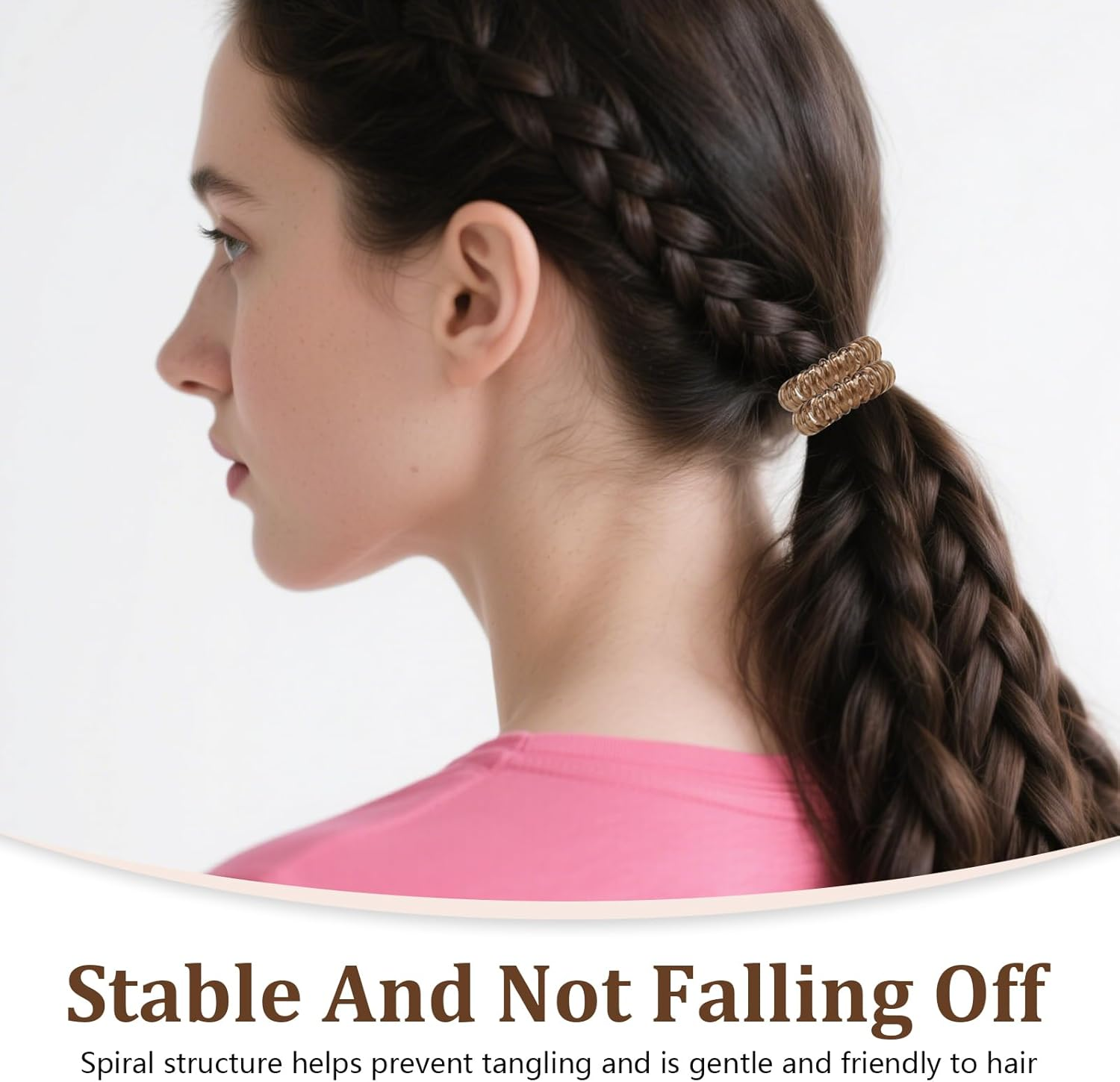 9 Pcs Spiral Hair Ties for Women, Gradient Colors Waterproof Plastic Hair Bands No Damage, Invisible Bobble Suitable for Home Travel Work Swimming Thick Hair Students Working Women & Housewives