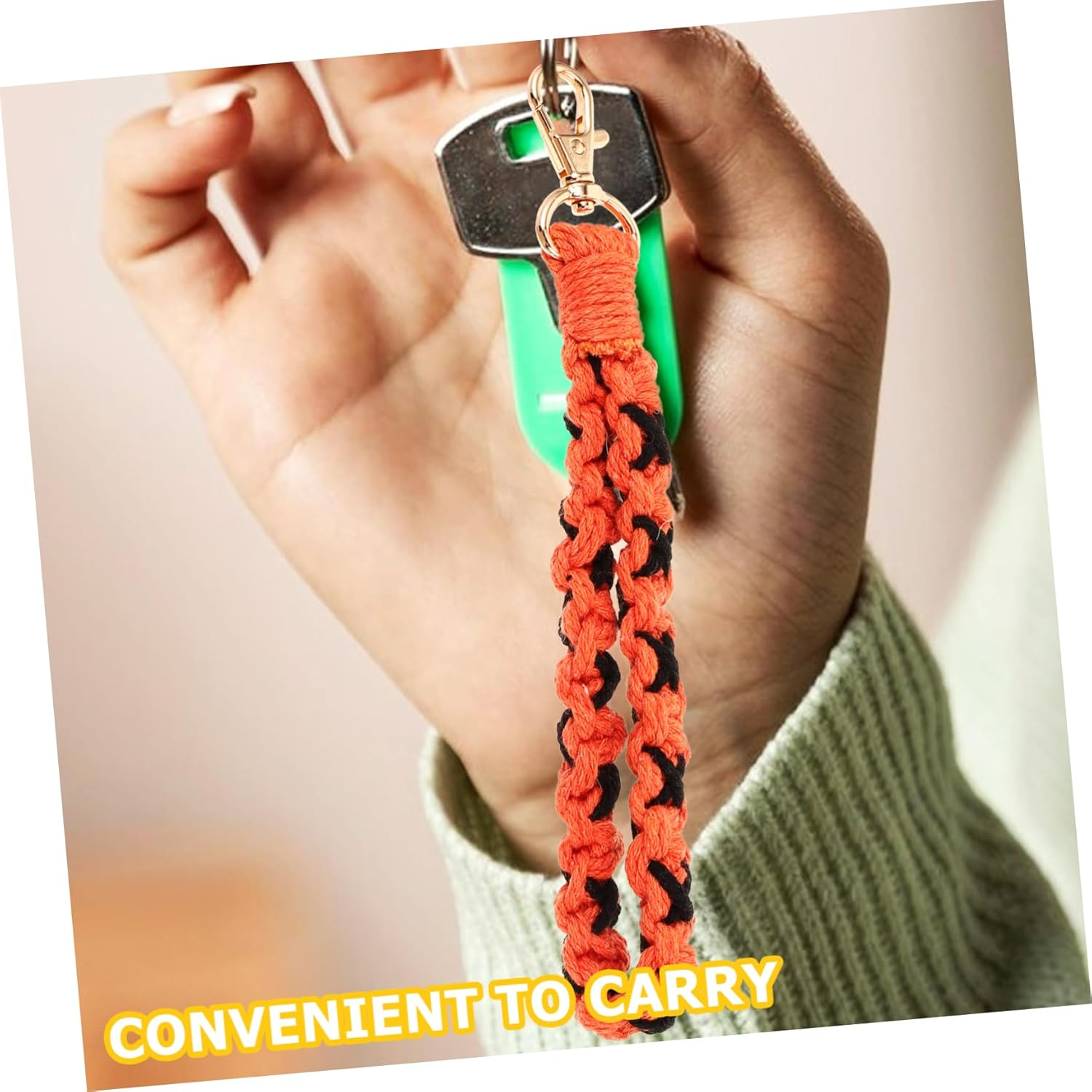 WOFASHPURET Keychain Wristlet Hand Strap Key Lanyard Car Keys Keychain Woven for Women Fashion Accessory image number 1