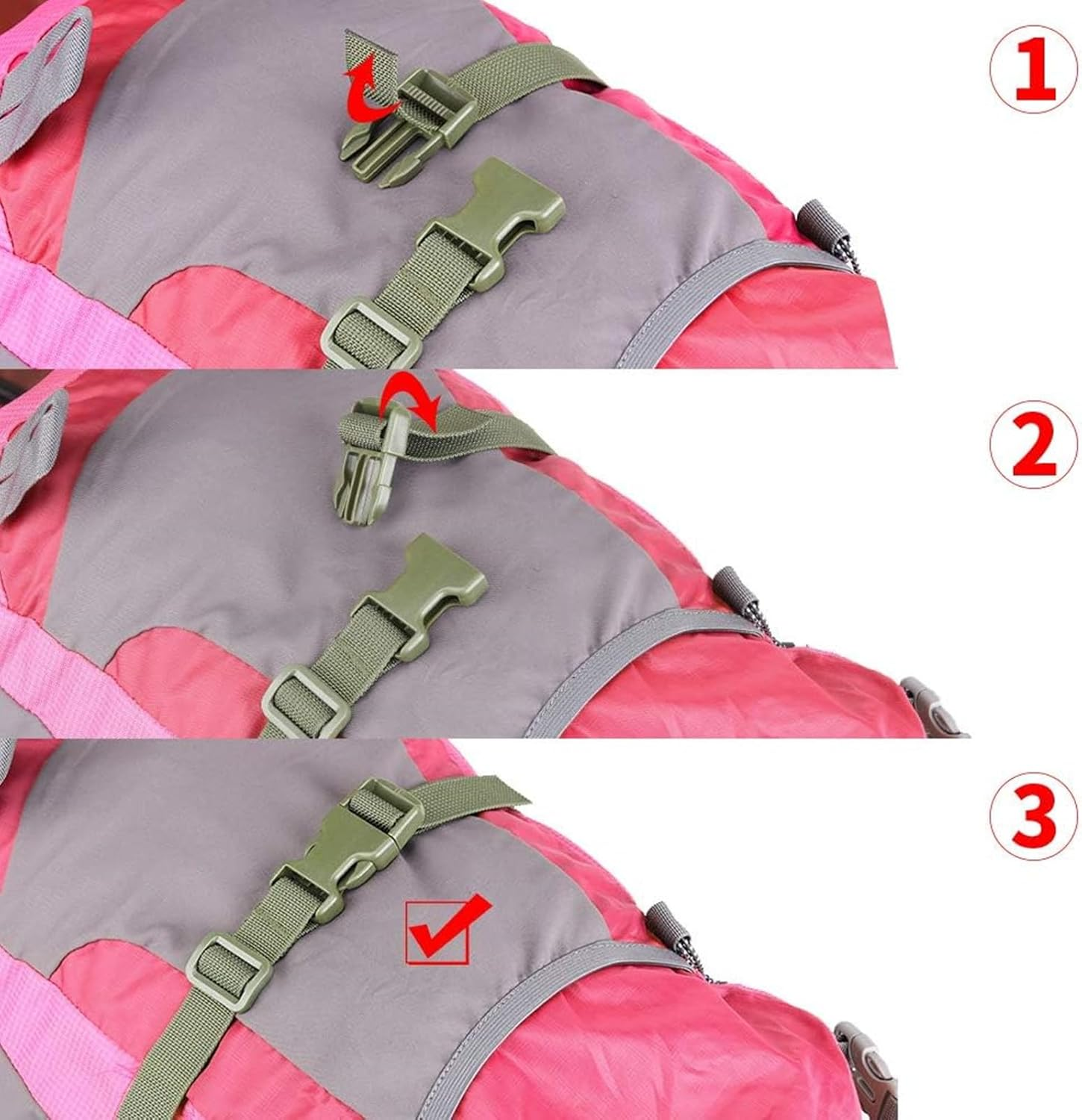 Luggage Straps, 4 Pack Heavy Duty Utility Webbing Strap Adjustable for Backpacking, Camping, Sleeping Bag Compression, Suitcases, with Quick Release Buckle Clip, Armygreen image number 4