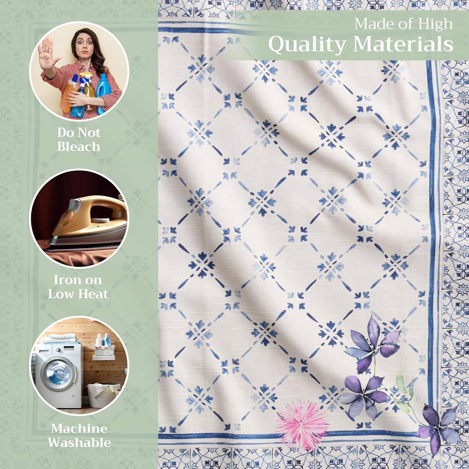 Maison D'Hermine Cloth Napkins Set of 4 100% Cotton Everyday Reusable Square Napkins Cloth Washable, Dinner, Party, Wedding, Restaurant, Spring/Summer (Faience, 20" X 20") image number 5