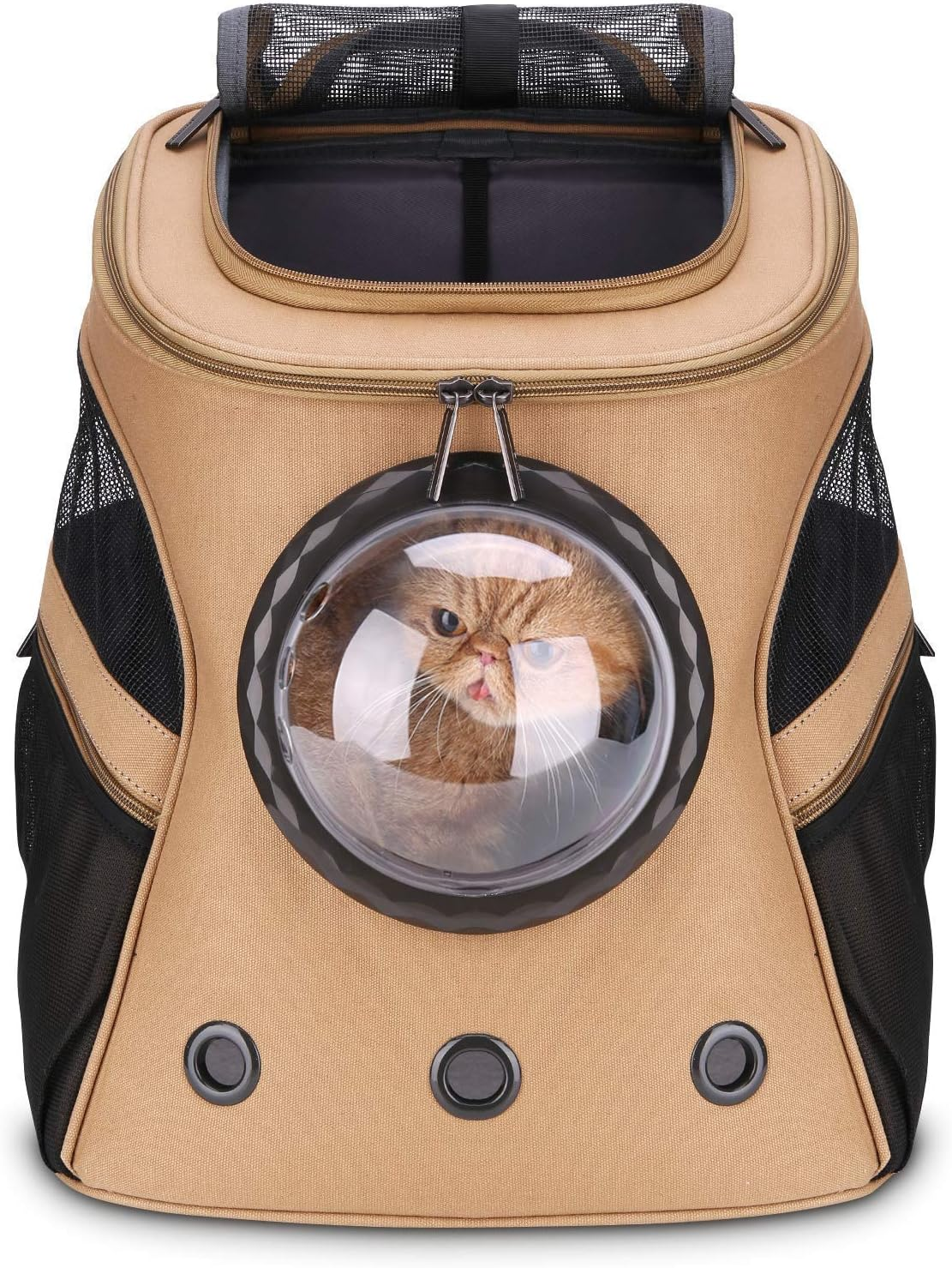 Lollimeow Pet Carrier Canvas Bubble Backpack, Breathable Capsule Portable Pet Backpack