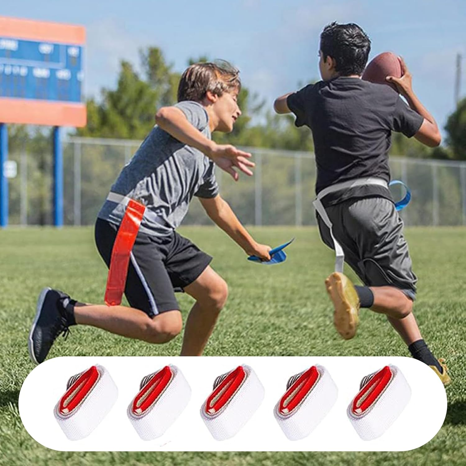 5PCS Rugby Training Flag, Football Kit Small Football Flag Football Belts Football Rugby Training Accessory Set Rugby Training Accessory image number 6