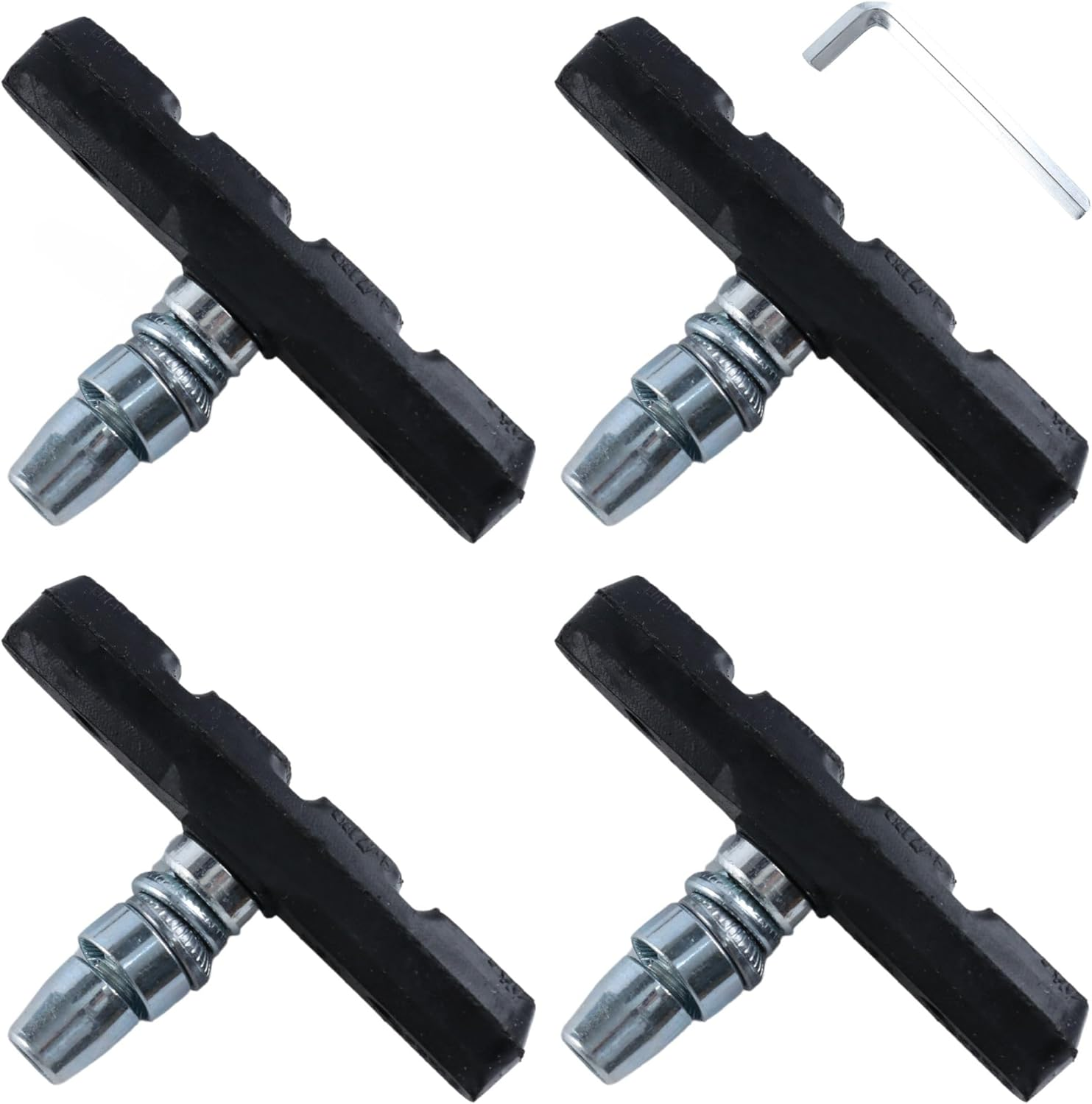 Bike Brake Pads, Powerful Noiseless V Brake Pads for Mountain Bikes, Compatible with Shimano, Tektro, Mongoose, No Skid Long-Lasting Mountain Bike Parts image number 2