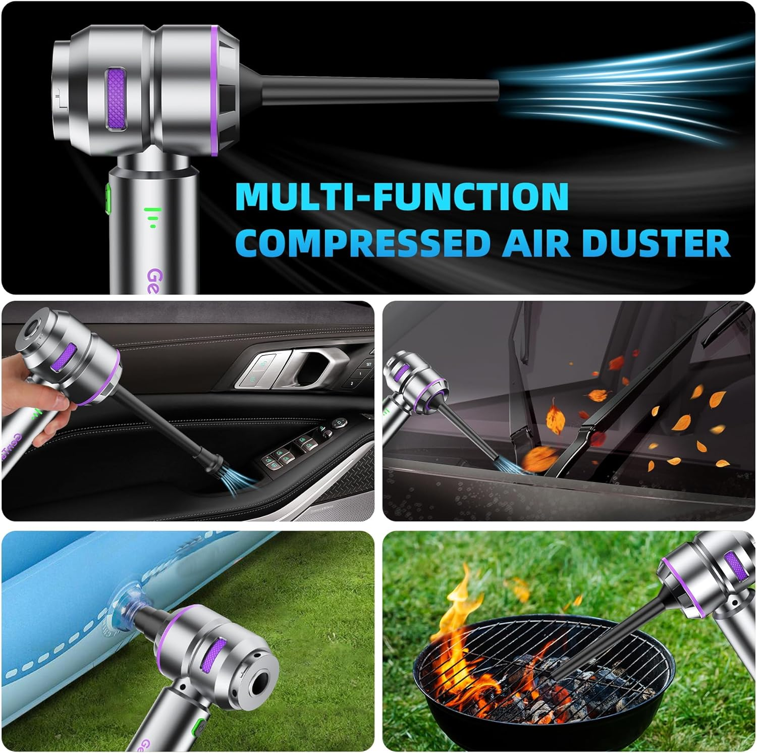 Gentant - Portable Hybrid Electric Vacuum Cleaner for Home and Office, Small