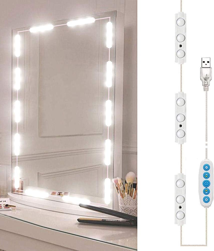 Led Vanity Mirror Lights, Hollywood Style Vanity Make up Light, Dimmable Color and Brightness Lighting Fixture Strip, for Makeup Vanity Table & Bathroom Mirror, Mirror Not Included