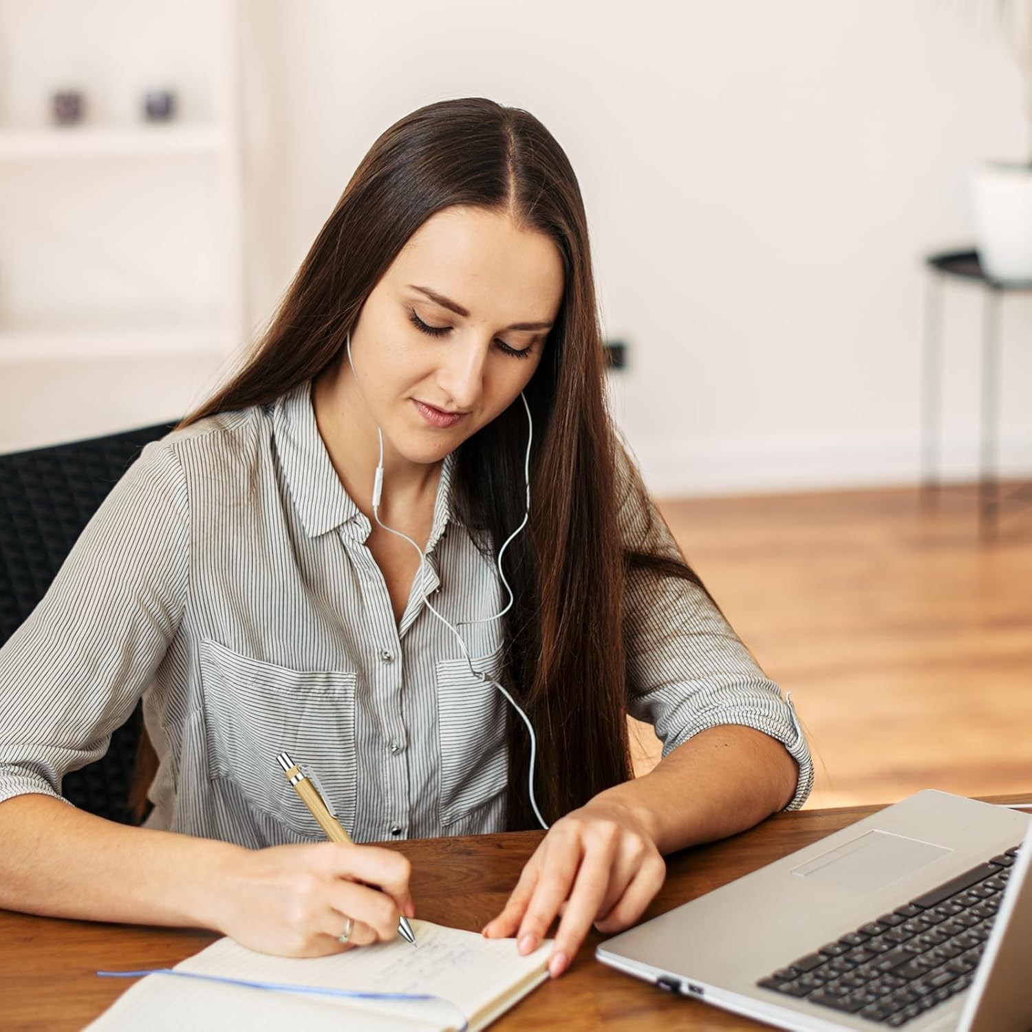 12 Pcs Bamboo Retractable Ballpoint Pens Black Ink 1Mm Pen with Clip, Wooden Retractable Ballpoint Pen, Wood Bamboo Pens for Men Women Employee Writing Signature Journaling Home Office School image number 6