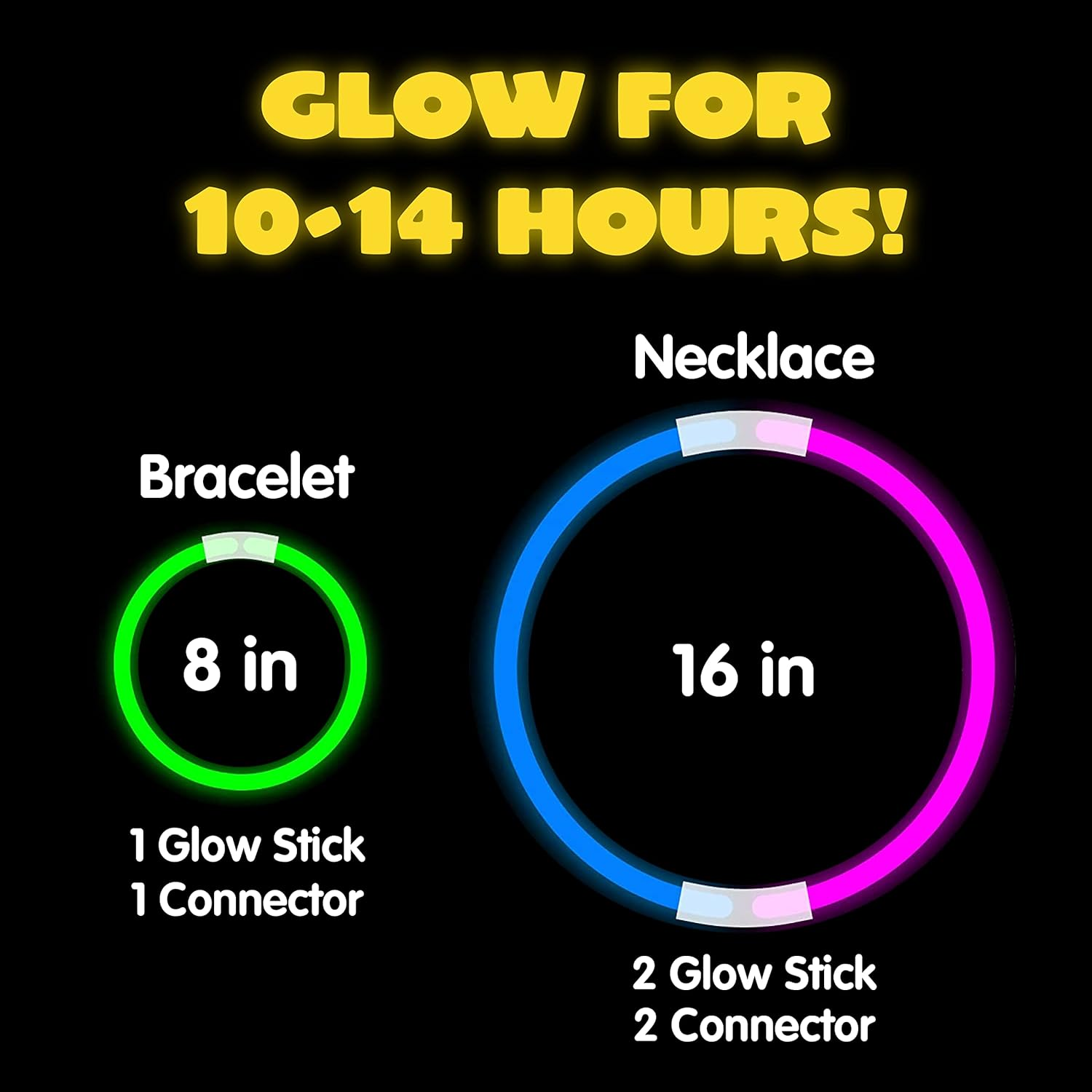 JOYIN 200 Pcs Glow Sticks Bulk 8" Glowsticks, Glow Stick Bracelets Necklaces, Glow in the Dark Party Favors, Easter, Christmas, Halloween Party Supplies Pack image number 3