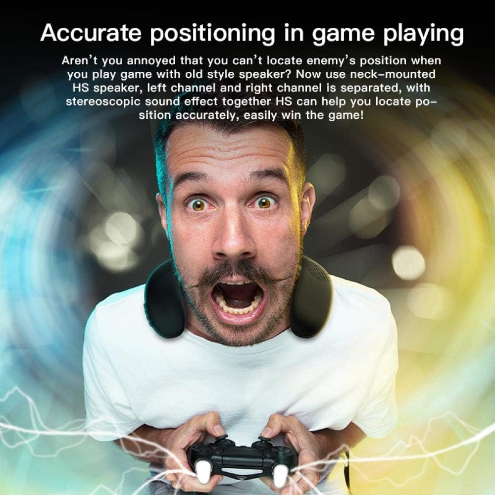 Bluedio HS Neck-Mounted Bluetooth Speaker Portable Wireless Speaker Bass Bluetooth 5.0 FM Radio Support SD Card Slot 1" Black