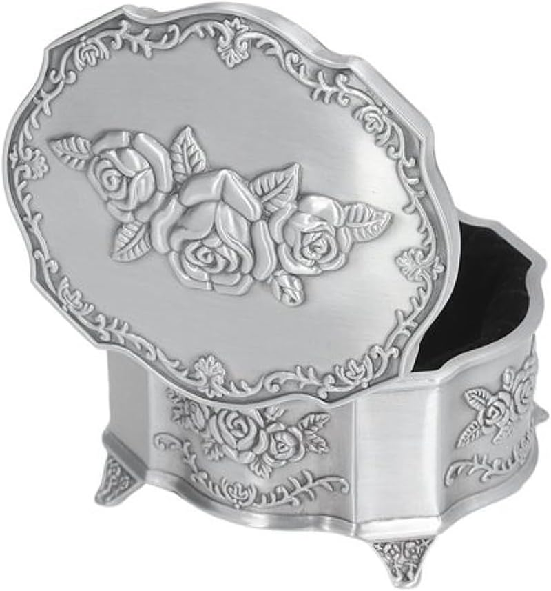Vintage Rose Decor Jewelry Box, Antique Medieval Decor, Ring Earrings Necklace Storage Organizer Case, Small Trinket Box for Women and Girls image number 5