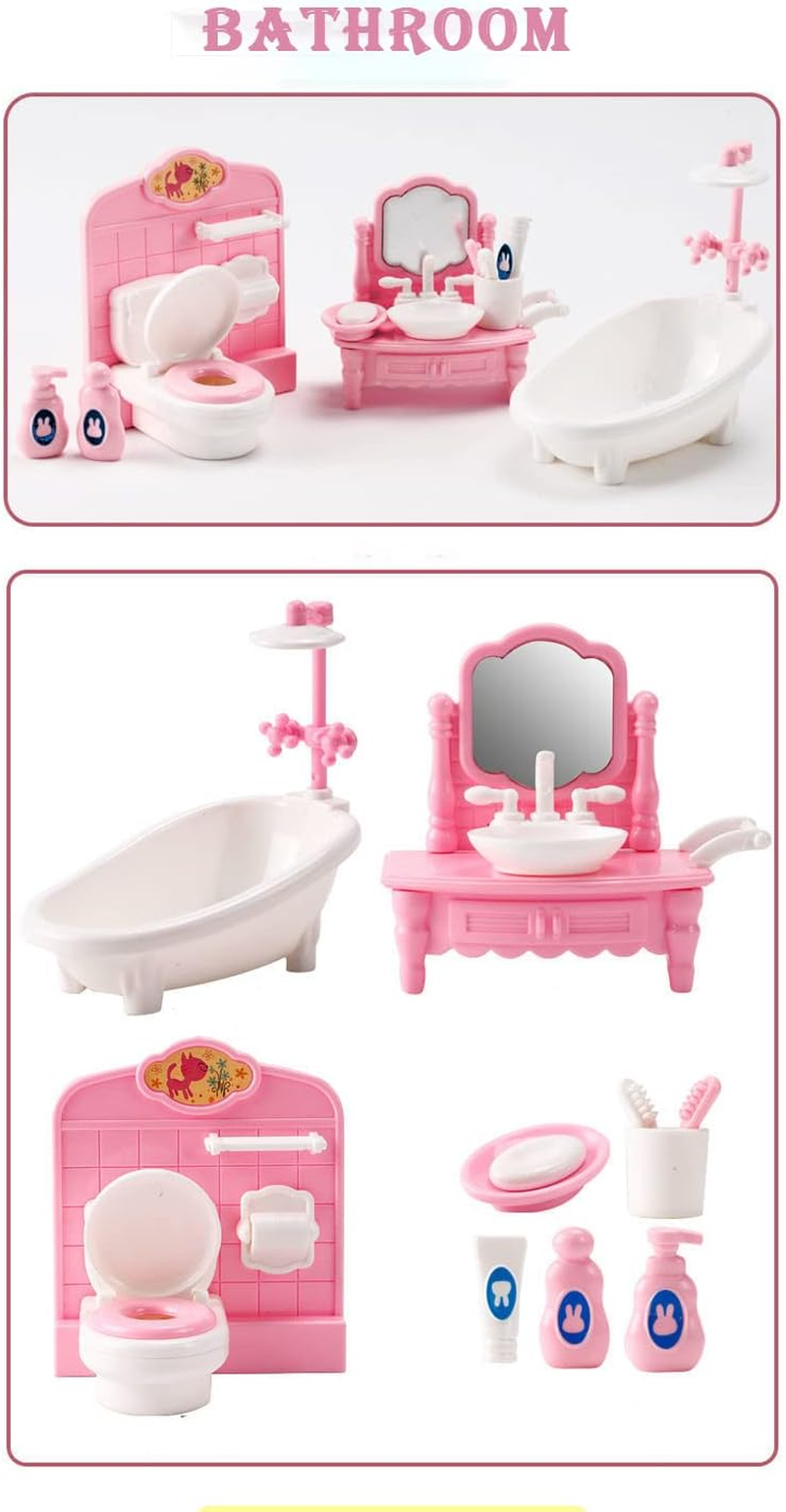 20 Pcs Mini House Furniture Set Miniature Bedroom Living Room Bathroom 1:12 Furniture Accessories Model image number 4