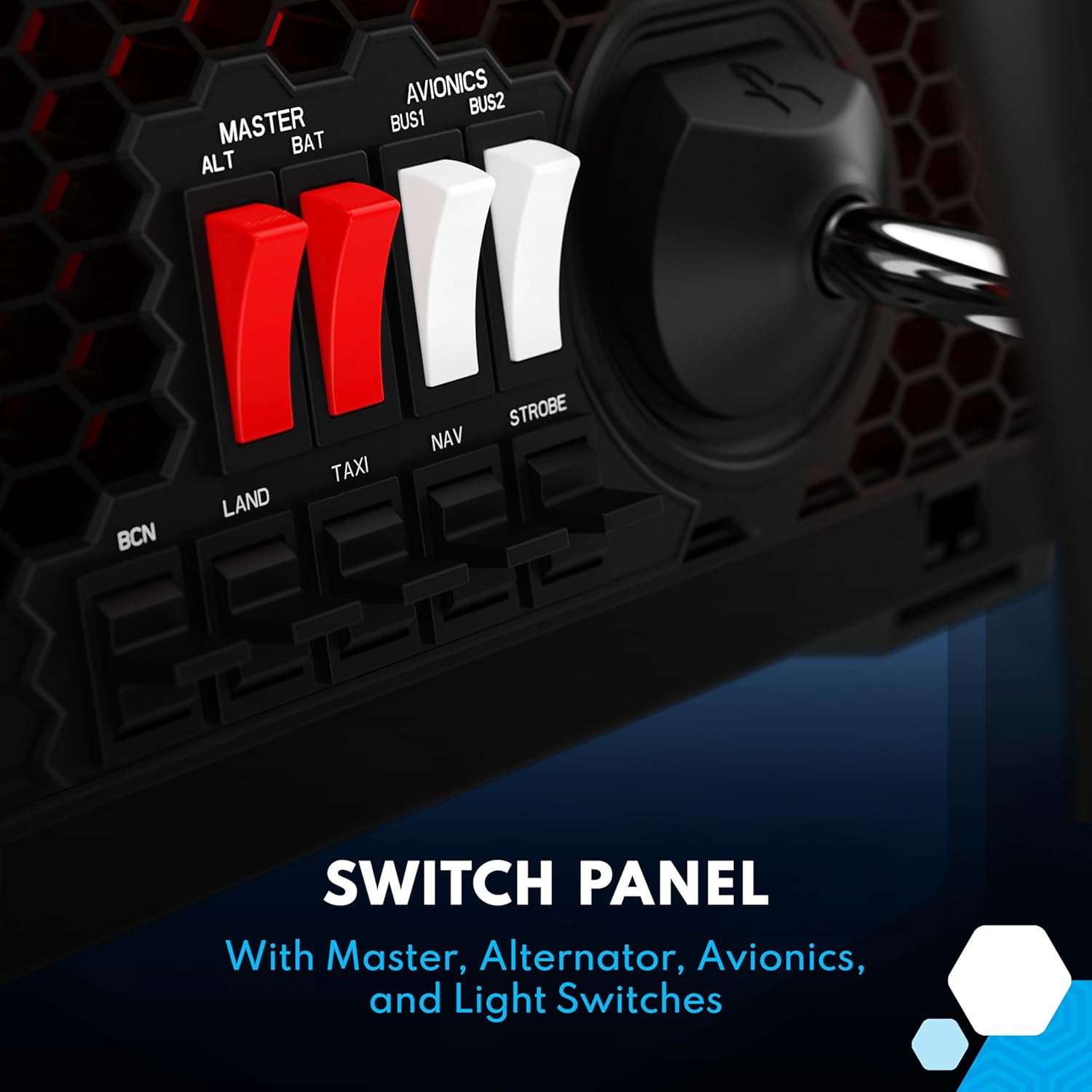 Honeycomb Alpha Flight Controls Yoke & Switch Panel image number 5