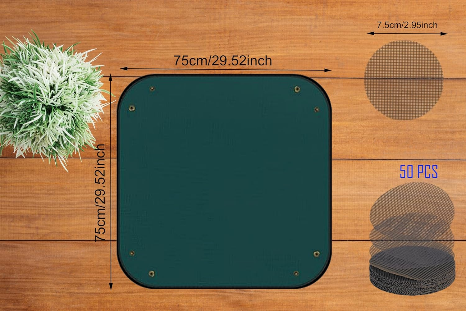 FEIQIAO Leather Pot Mat Repotting Mat, Portable Succulent Plant Mat, Waterproof Thickened Foldable Garden Mat, Pot Plate, Plant Mats for Repotting (Blue, 75 Cm X 75 Cm) image number 3