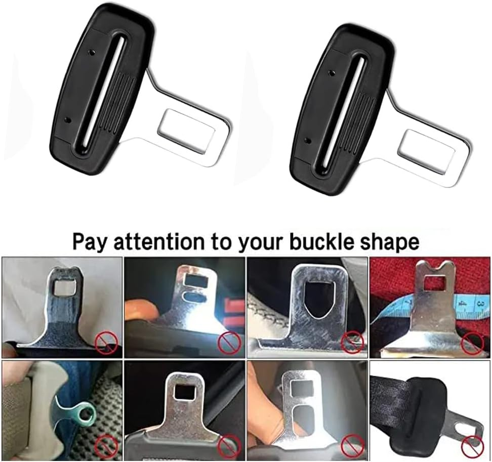 Bluejunior 2Pcs Durable Metal Seat Belt Restraints Connector for Car - Premium Pet Dog & Cat Seatbelt Harness Buckle, Auto Attachment Lock for Most Vehicles, Strong Safety Belt Clip image number 1