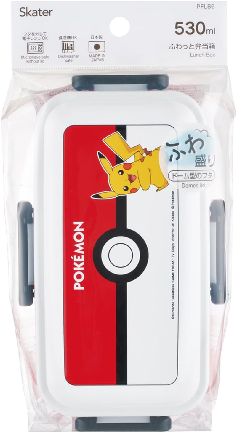 Skater PFLB6-A Bento Box, Fluffy Serving Lunchbox, 18.9 Fl Oz (530 Ml), Pokemon, Pokeball 25 Made in Japan image number 6