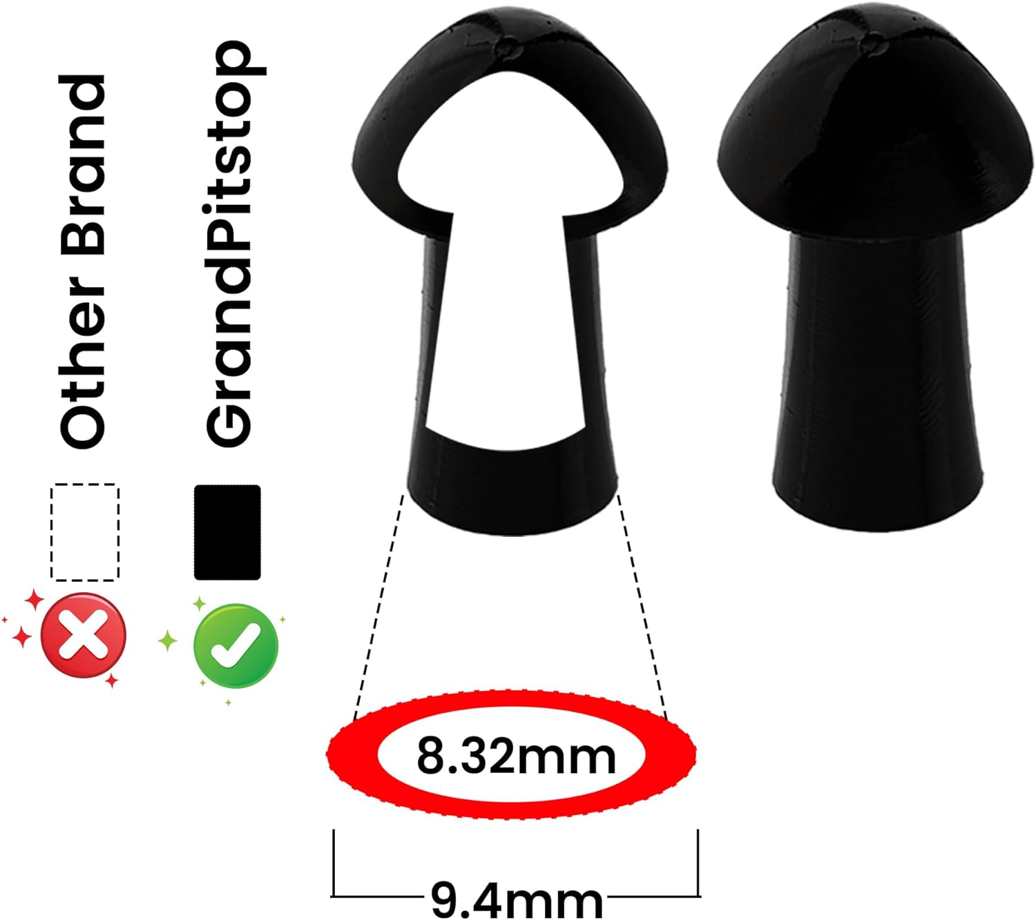 Grand Pitstop Replacement Mushroom Plugs for Tubeless Tire Puncture Repair Kit - for Cars, Motorcycles- Spare Plugs (15 Plugs) image number 4