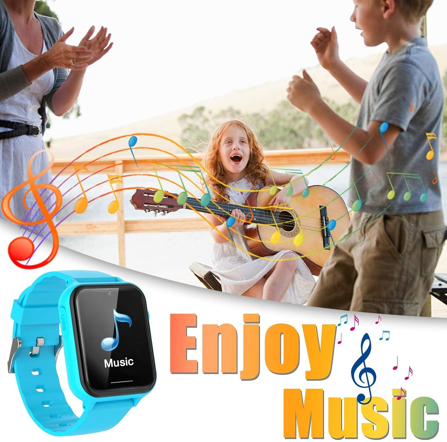 PTHTECHUS Smart Watch for Kids - Boys Girls Smartwatch with 2 Way Phone Need 2G SIM to Call SOS Games Music MP3 Player HD Selfie Camera Calculator Alarm Timer 12/24 Hours for 4-15 Years Old Students image number 6