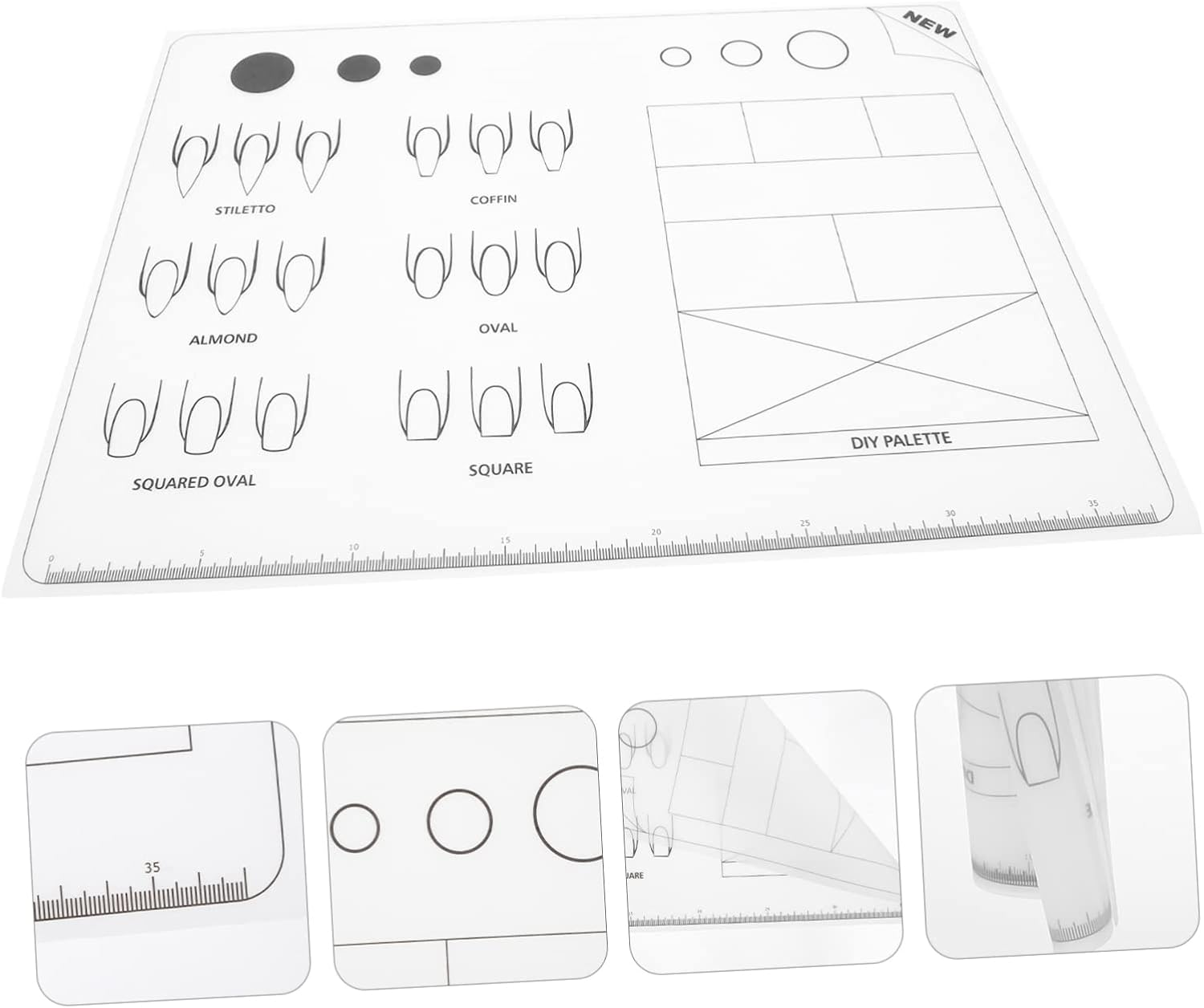 LOLIPPYY Acrylic Nail Mat Flexible up Pad Template for Nail Art Practice Durable Silicone Trainer for Beginners and Professionals Easy to Clean Portable Fingernail Design Tool image number 6