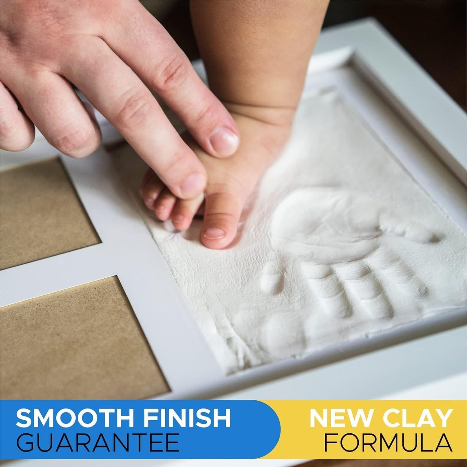 Baby Footprint Kit, Baby Foot and Hand Print Kit, Baby Keepsake Frame, Nursery Pictures Frames, Hand Print Mold Kit, New Mom Gifts, Baby Newborn Essentials Must Haves, Baby Shower Gifts image number 1