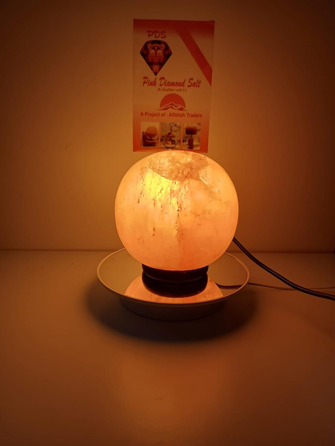 3.5-4 KG Himalayan Premium round Globe Salt Lamp 100% Authentic, Beautifully Hand Crafted round Globe Comes with Complete Electric Fitting