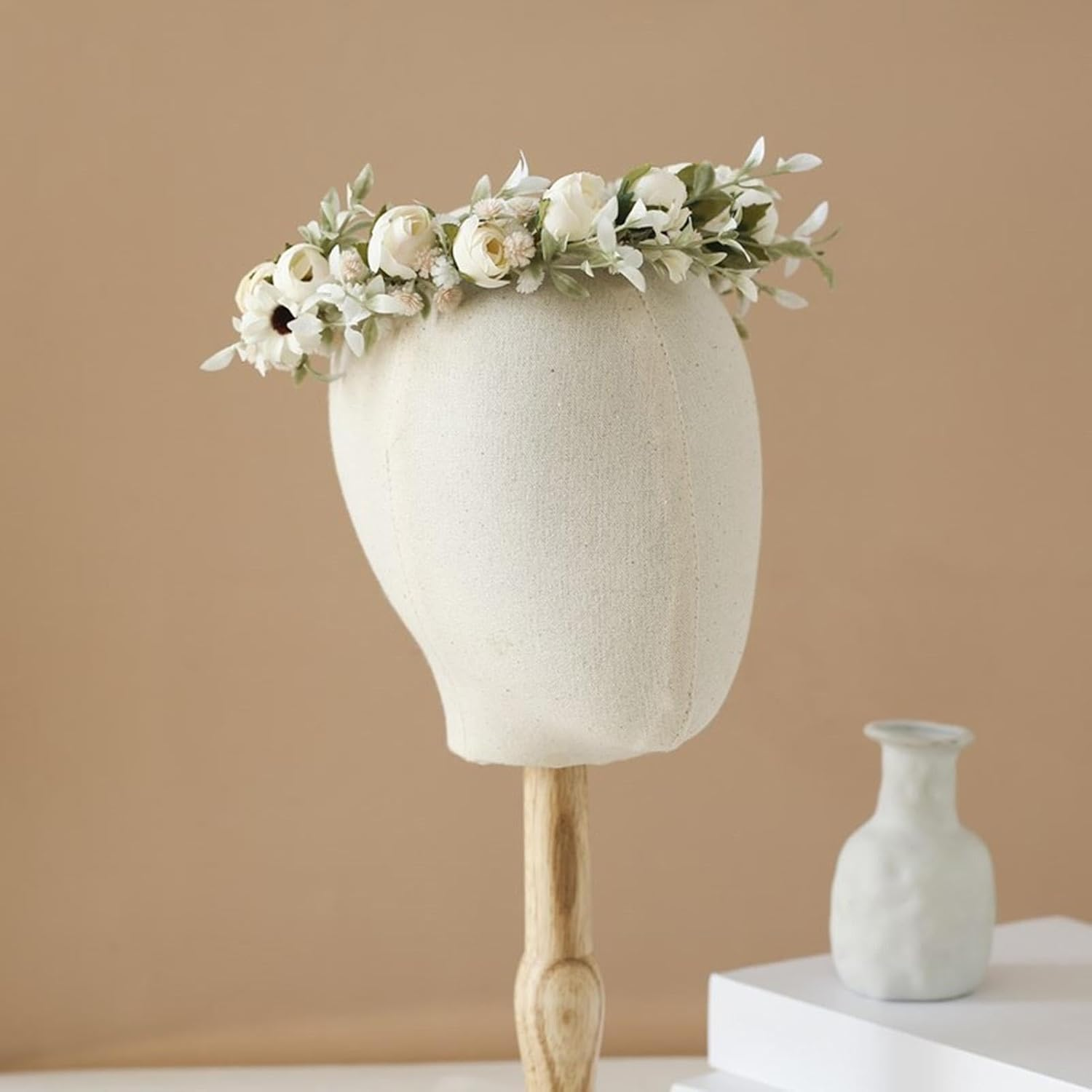 Floral Headband | Flower Wreath for Hair - Festive Parties Decoration, Adjustable Artificial Flower Crown Garland Photo Prop for Women Girls image number 3