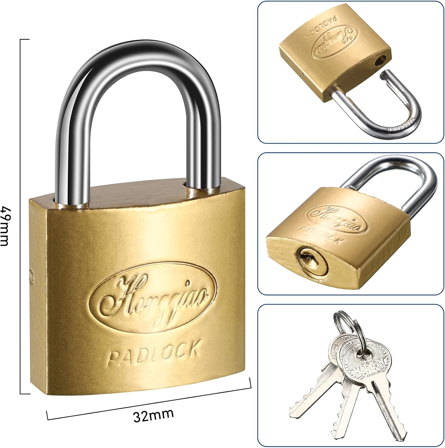 Hotop 4 Pack Fridge Lock Refrigerator Locks with Keys Freezer Lock Cabinet Chest Door Child Safety Lock for Adults Baby Proofing image number 5