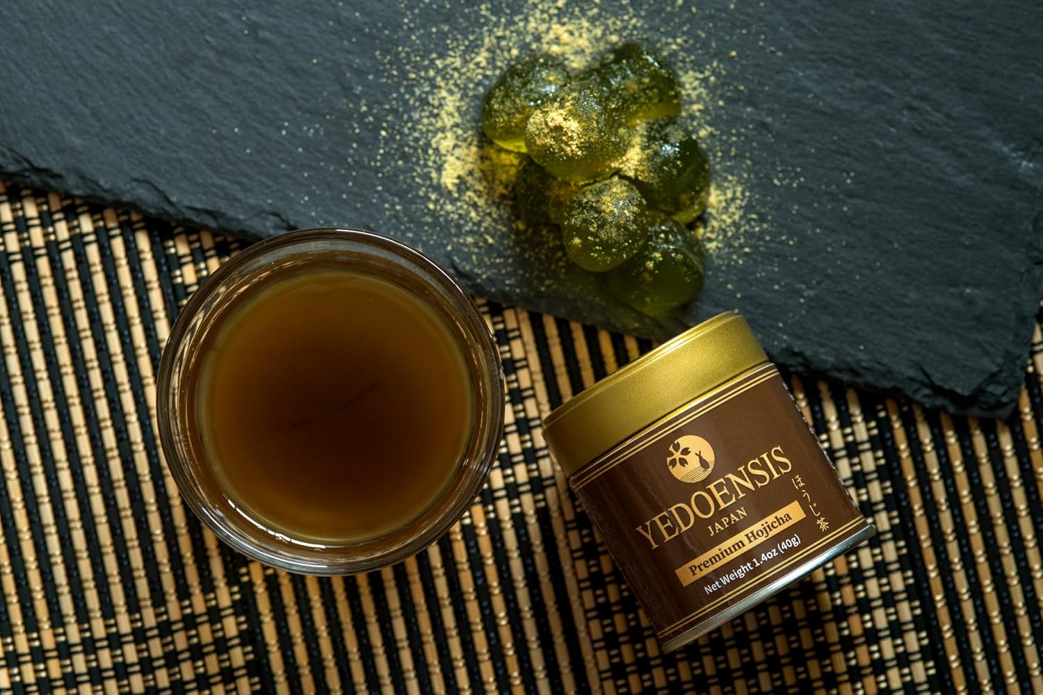 YEDOENSIS Premium Hojicha - Authentic Japanese Roasted Green Tea Powder (40G Tin) image number 1