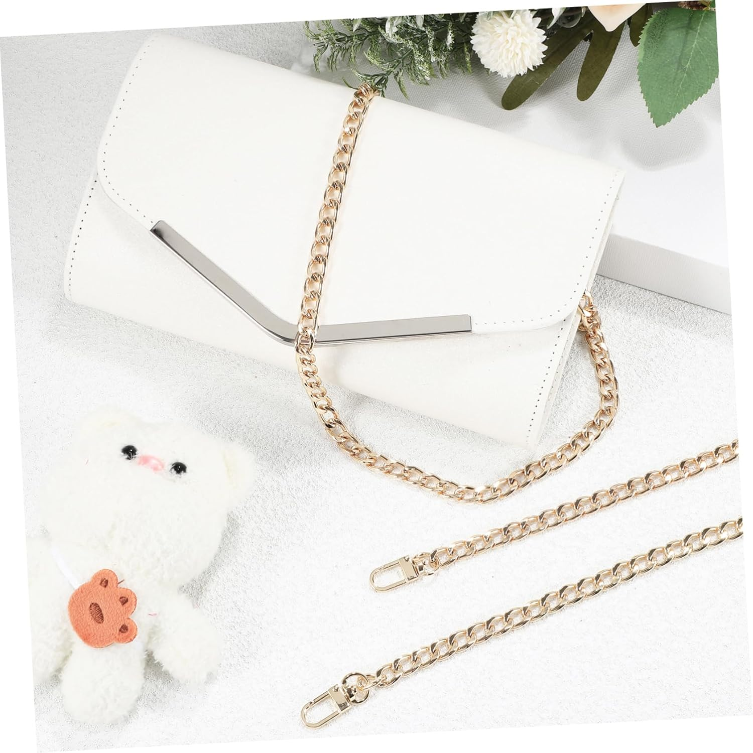 PACKOVE 8Pcs Diy Flat Chain Metal Bag Chain Purse Strap Crossbody Bag for Purse image number 4