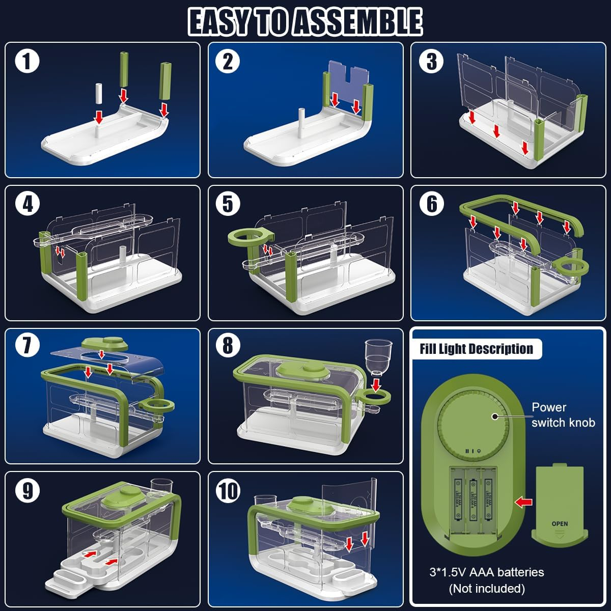 Mostop Kids Plant Growing Kit, Kids Gardening Greenhouse Growing Kit with Drip Irrigation and Grow Lights, Science STEM Toys Terrarium Kit for Boys Girls 3 4 5 6 7 8 Year Old, Kids Flower Growing Set image number 5