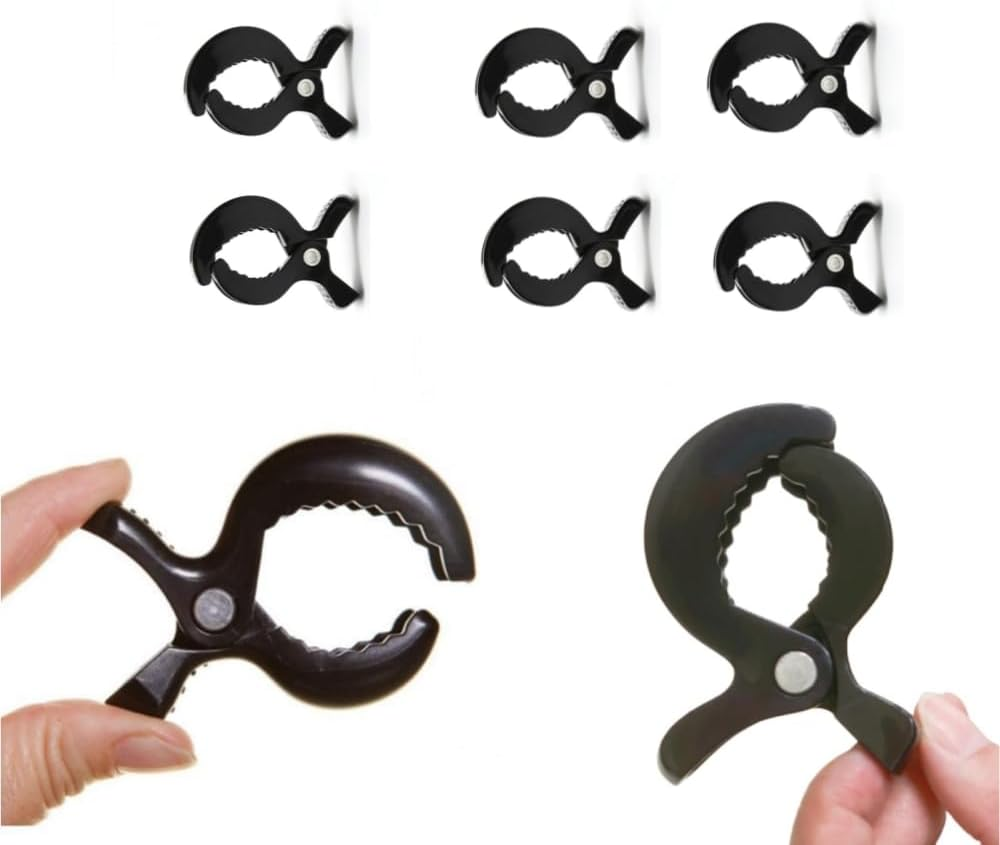 Changyeah Stroller Pegs Clips,6 PCS Universal Buggy Pram Pegs to Hooks Muslin and Toys Sun Shade to Canopy for Blanket Clamp, Stroller Pegs to Hook Muslin Sun Shade to Canopy(Black)