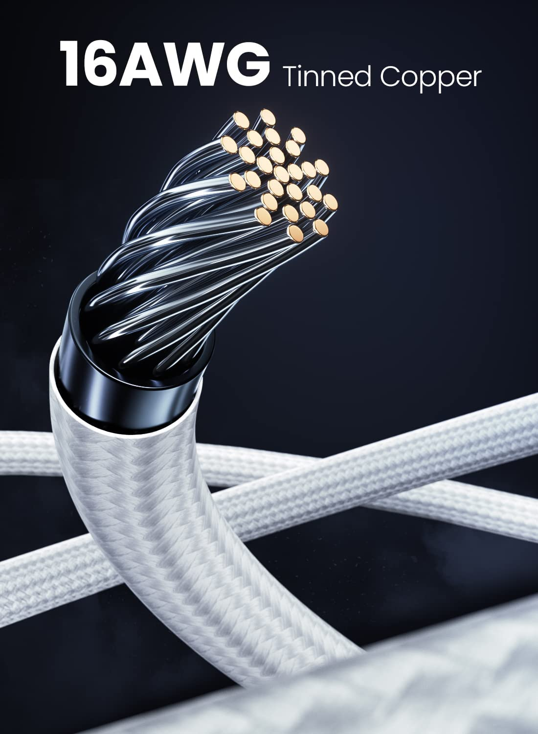 Fasgear Pci-E 5.0 12VHPWR Extension Cable 30Cm 16(12+4) Pin Male to 2X8(6+2) Pin Female Sleeved Extender 16AWG 12V-2X6 GPU Cord Compatible for RTX 3090Ti 4070 4070Ti 4080 4090 image number 3