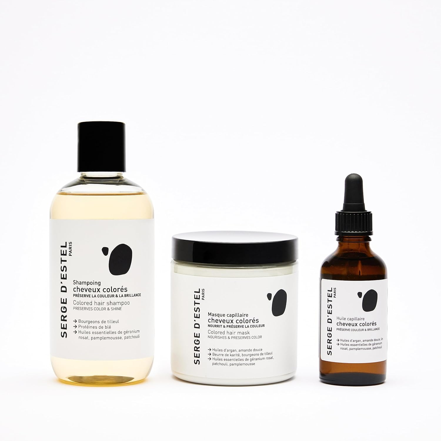 SERGE D'ESTEL PARIS Care of Dyed Hair, Natural Vegan Care Protection, Colour Protection Shampoo, Hair Mask, Hair Oil, 550 Ml image number 2