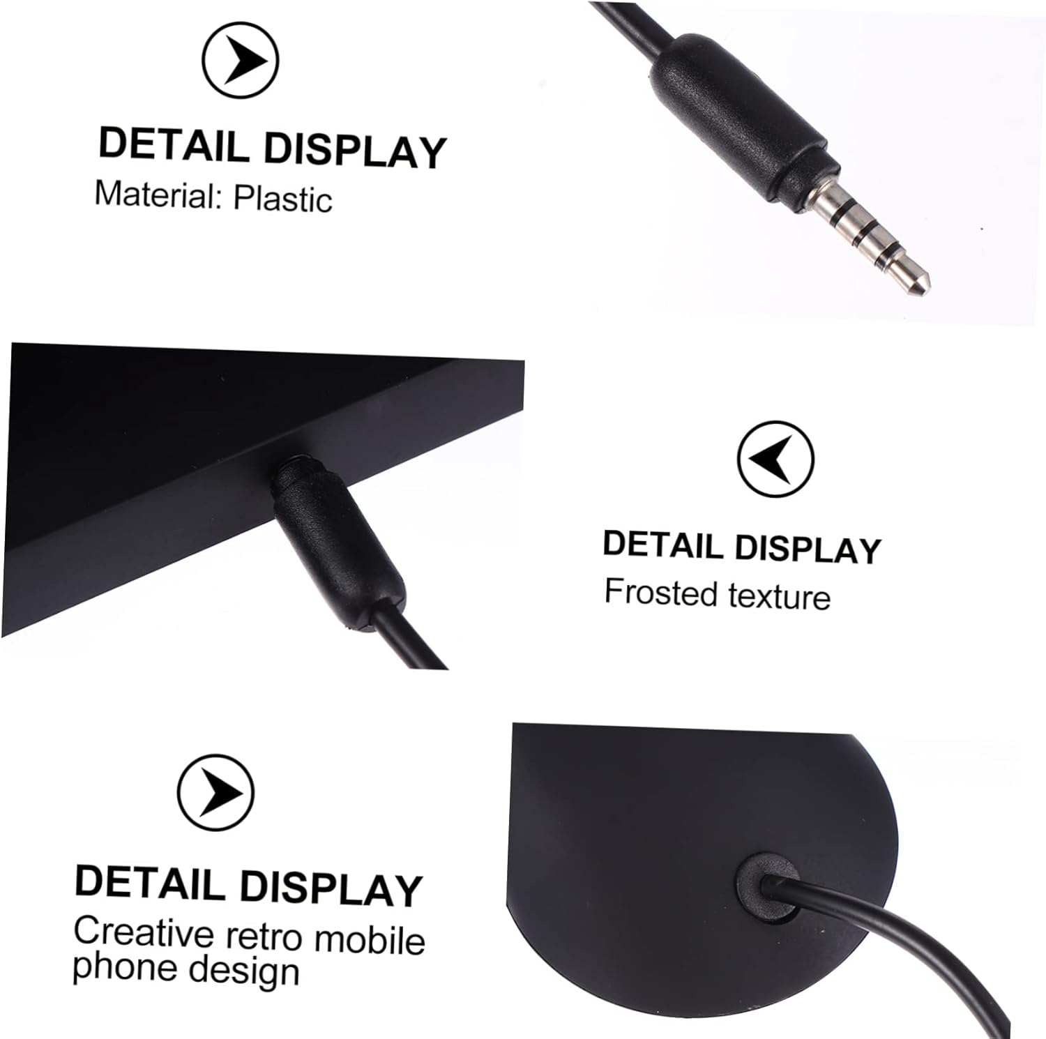 FELTECHELECTR Retro Cellphone Handset Vintage Voice Headset High Definition Anti-Radiation Ergonomic Design for Mobile Phones Tablets Computers with 3.5Mm Interface