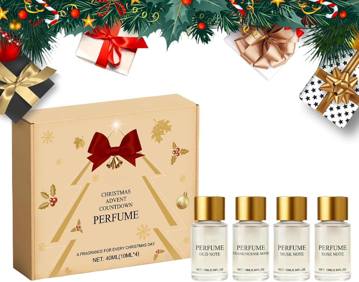 Perfume Calendar Advent 2025 - Christmas Countdown 4-Piece 2025 | Women Fragrance Set Countdown Calendar - for Girls Adults Holiday Birthday Valentine Daily Travel Commuting Party image number 1