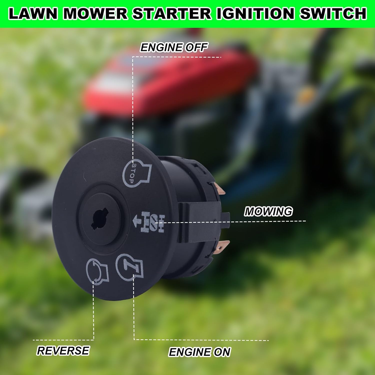532193350 Ignition Switch with 2 Keys, 4 Position 7 Terminal Ignition Starter Switch Replacement Compatible with Craftsman Husqvarna Poulan MPN, Replaces 532193350, 193350, 690049P1 image number 3