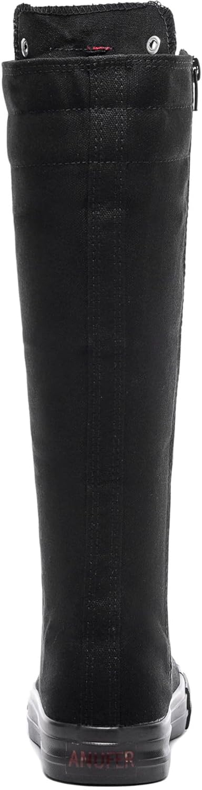 Rismart Women'S Canvas Sneakers Knee Length High Top Side Zip School Cheergirls Long Boots
