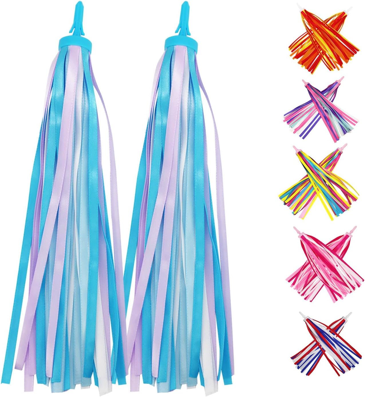 PLATT Kid'S Bicycle Handlebar Streamers Colorful Ribbons Tassel for Girls Boys Bicycle Handlebar Scooter Handgrip (1Pair)