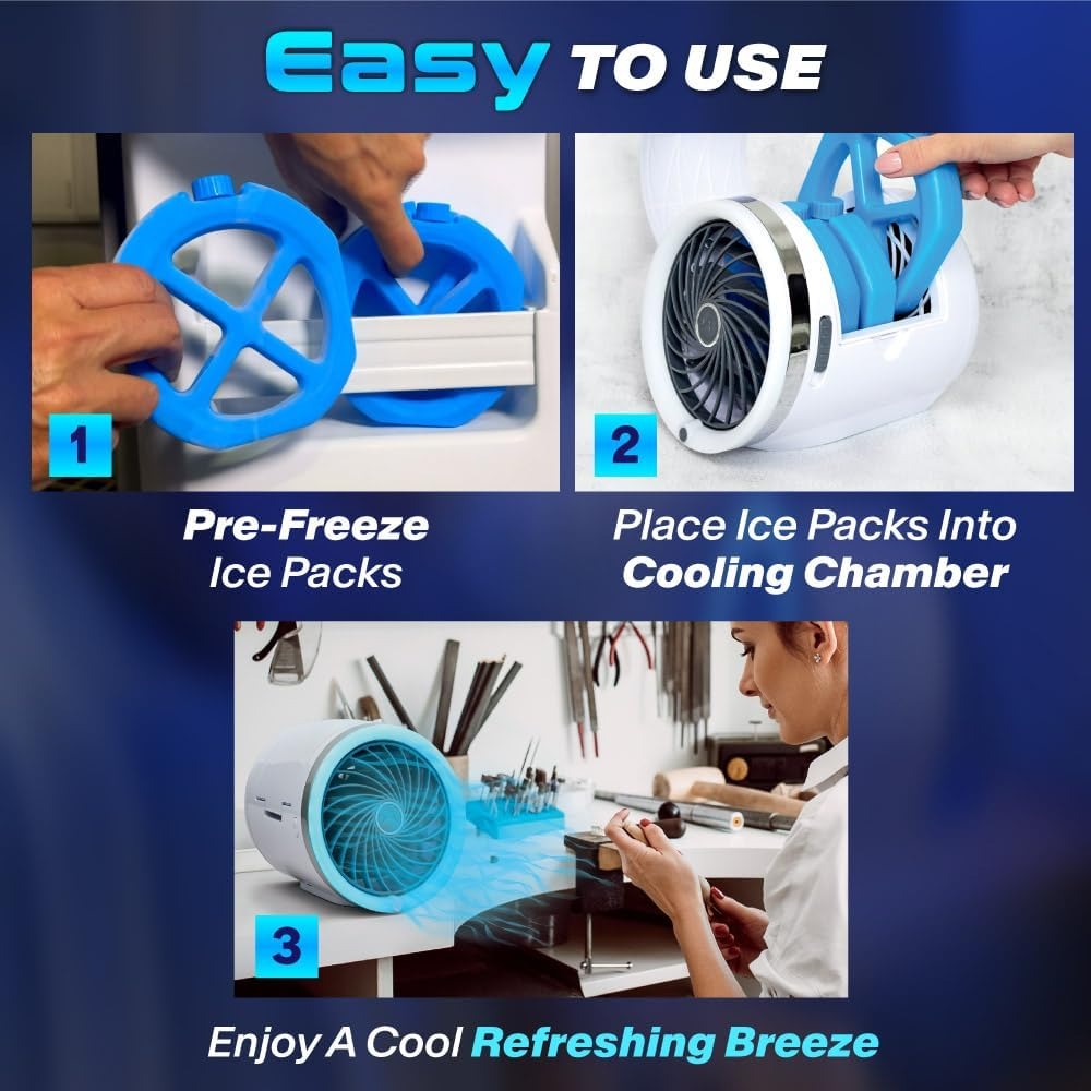 Arctic Air Ice Jet Powerful, Ice Infused Air Cooler, Multi-Directional Air Vents, 3 Speeds, Quiet Operation image number 1